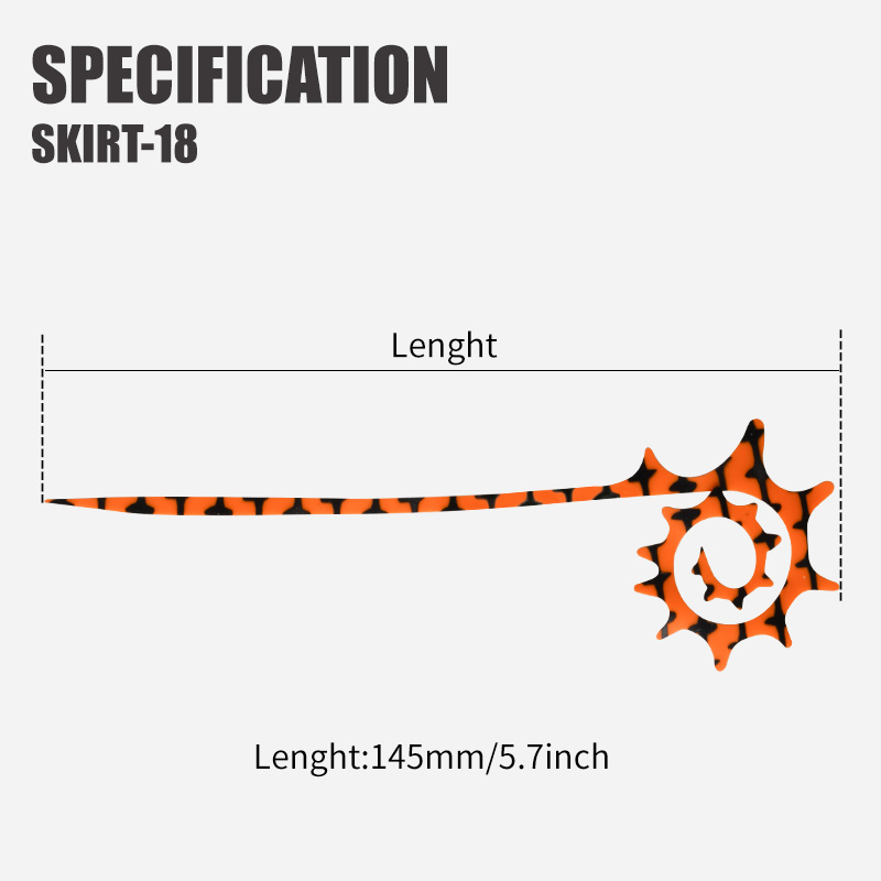 TEASER 5pcs SKIRT-18 145mm Sil - Fishing Lure Jig avis et prix