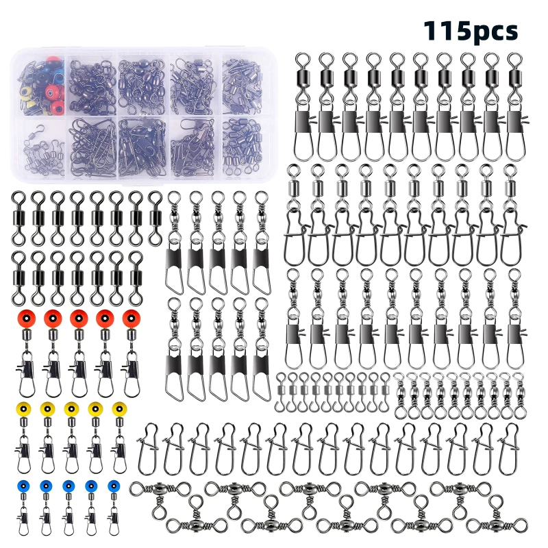 115pcs Fishing Swivel Connecto - Fishing Lure Box avis et prix