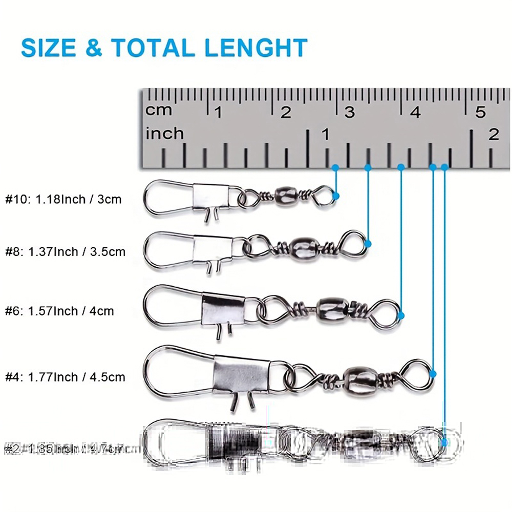 100Pcs/Lot 4#6#8#10#12# Swivel - Fishing Lure Accessories avis et prix