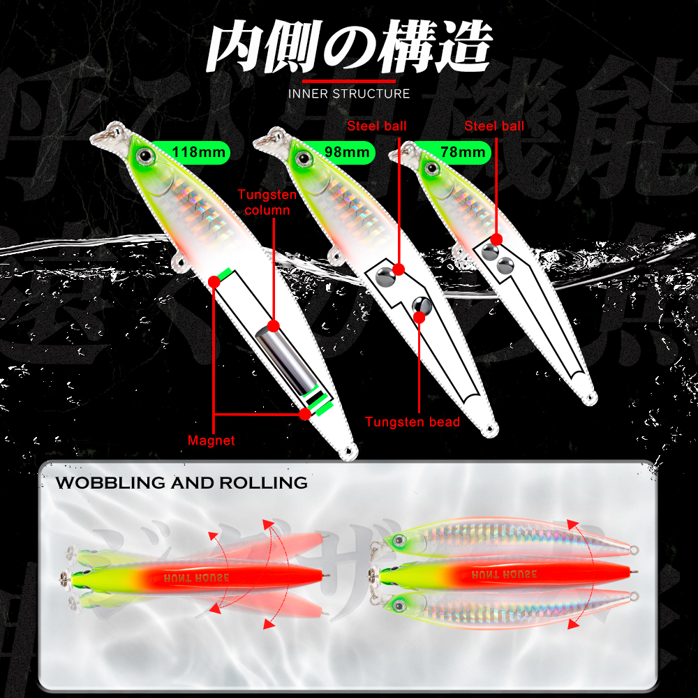 Hunthouse Jerkbait Minnow Fish - Fishing Lure Jerkbait avis et prix