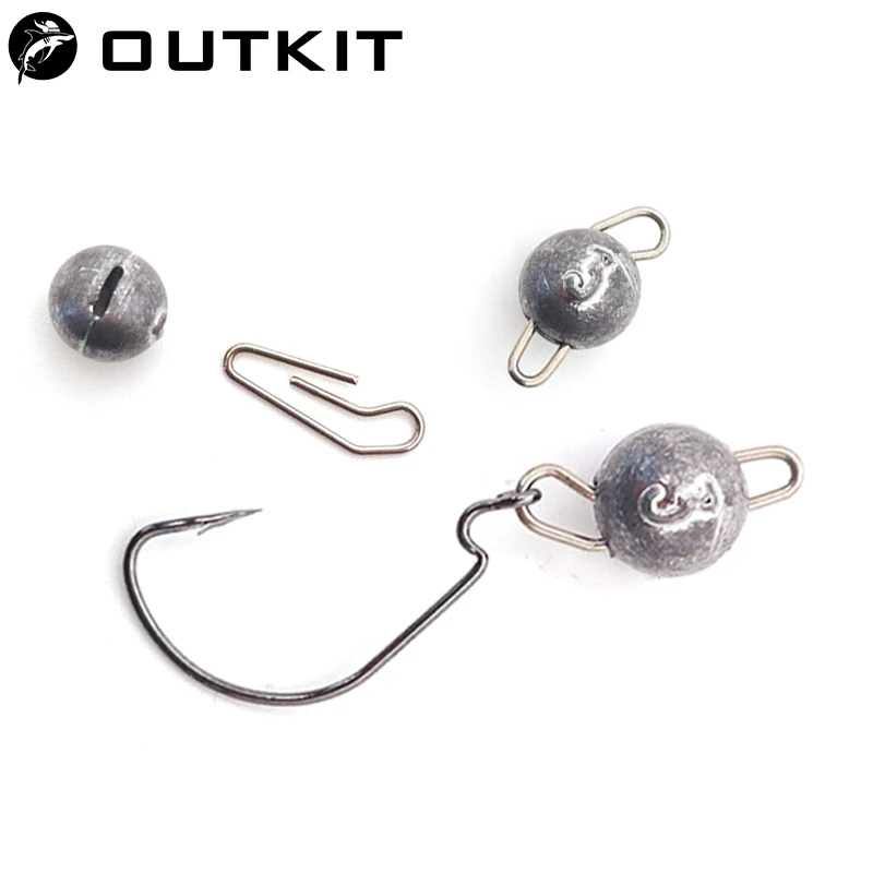 OUTKIT 10pcs/lot Lead Head Sin - Fishing Lure Accessories avis et prix